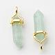 Natural Green Fluorite Pointed Pendants(G-G902-A01)-1