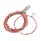 Faceted Rondelle Glass Beaded Necklace for Women(NJEW-M208-01G)-1
