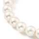 bracelet coulissant en perles de coquillage avec chaîne serpent en laiton(BJEW-B066-01B-02)-2