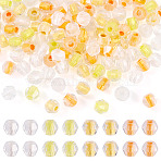 200Pcs Transparent Glass Beads, Faceted, Bicone, Gold, 4.5x3.5mm, Hole: 1.6mm(GLAA-TA0003-46)