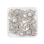 Beach Theme DIY Jewelry Making Finding Kits, including Tibetan Style Alloy Pendants & Links, Mixed Shapes, Antique Silver, 18x13x4mm, Hole: 1.8mm(TIBE-FP0001-04)