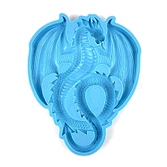DIY Dragon Wall Decoration Silicone Molds, Resin Casting Molds, for UV Resin, Epoxy Resin Craft Makings, Deep Sky Blue, 260x208x21mm(PW-WG69037-02)