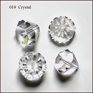 Imitation Austrian Crystal Beads, Grade AAA, Faceted, Diamond, Clear, 6x4mm, Hole: 0.7~0.9mm(SWAR-F075-6mm-01)