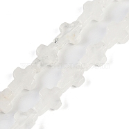 Natural Quartz Crystal Beads Strands, Rock Crystal Cross, 13.5x9.5x4.5mm, Hole: 0.7mm, about 28pcs/strand, 15.55''(39.5cm)(G-I369-A01-01)