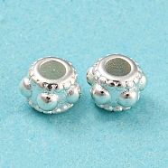 Eco-friendly Brass Beads, Cadmium Free & Lead Free, Rondelle, 925 Sterling Silver Plated, 4x3mm, Hole: 1.6mm(KK-M257-06S)