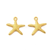 Tibetan Style Alloy Pendants, Cadmium Free & Nickel Free & Lead Free, Starfish/Sea Stars, Golden, 19.5x19x2mm, hole: 2mm.(TIBEP-EA306YKG-G-FF)