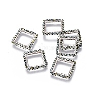MIYUKI & TOHO Handmade Japanese Seed Beads, with 304 Stainless Steel Link Rings, Loom Pattern, Square, Silver, Slate Gray, 15x15x1.8~2mm(SEED-A028D-S-25S)