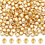 Brass Beads, Hexagon, Real 18K Gold Plated, 2.5x2.5x2.5mm, Hole: 1.4mm, 150pcs/box(KK-BBC0012-06B)