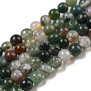 Natural Indian Agate Gemstone Bead Strands, Round, 4mm, Hole: 1mm, about 110~120pcs/strand, 15.7 inch(G-R201-4mm)