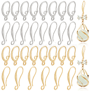 16 Pairs 4 Style Brass Earring Hooks Sets, Ear Wire, with Horizontal Loops, Long-Lasting Plated, Real Gold Plated & Real Platinum Plated, 15~17x8.5~10x1.5~2mm, Hole: 1~2mm, Pin: 0.7~1x0.8~1mm, 4 Pairs/style(KK-BC0011-26)