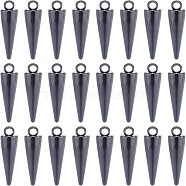 Unicraftale 20Pcs 201 Stainless Steel Pendants, Triangle, Electrophoresis Black, 14.5x8.5x3mm, Hole: 1.4mm(STAS-UN0037-31)