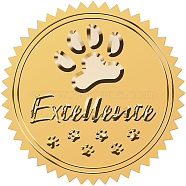 Self Adhesive Gold Foil Embossed Stickers, Medal Decoration Sticker, Paw Print, 5x5cm(DIY-WH0575-014)