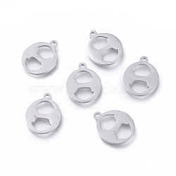 Tarnish Resistant 304 Stainless Steel Charms, Greek Alphabet, Stainless Steel Color, Letter.Q, 13.8x11x1mm, Hole: 1.2mm(STAS-K215-08P)