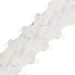 Natural Quartz Crystal Beads Strands, Rock Crystal Cross, 13.5x9.5x4.5mm, Hole: 0.7mm, about 28pcs/strand, 15.55''(39.5cm)(G-I369-A01-01)