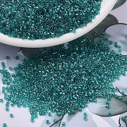 MIYUKI Delica Beads, Cylinder, Japanese Seed Beads, 11/0, (DB2380) Inside Dyed Teal, 1.3x1.6mm, Hole: 0.8mm, about 2000pcs/10g(X-SEED-J020-DB2380)