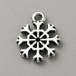 Alloy Pendants, Snowflake, Antique Silver, 13x11x1.5mm, Hole: 1.4mm(FIND-WH20006-17AS)
