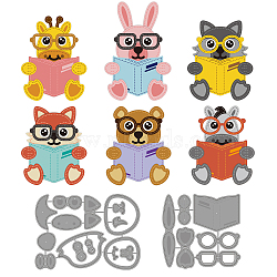 Reading Theme Carbon Steel Cutting Dies Stencils, for DIY Scrapbooking, Photo Album, Decorative Embossing Paper Card, Stainless Steel Color, Animal Pattern, 90~91x94~126x0.8mm, 2pcs/set(DIY-WH0309-991)