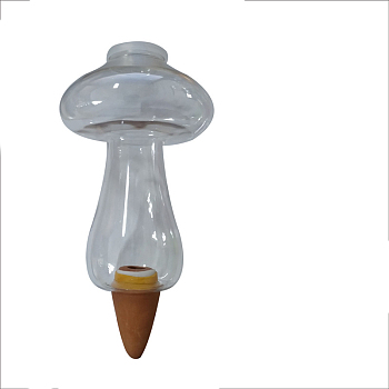 Plastic Self-Watering Stakes, Flower Automatic Watering Device, Garden Waterer, with Ceramic Spike, Mushroom, 180x95mm