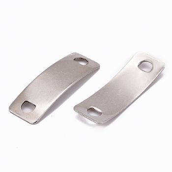 Rectangle 304 Stainless Steel Links connectors, Stainless Steel Color, 41.5x14x1mm, Hole: 4x5.5mm