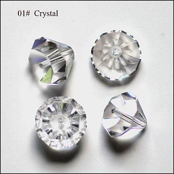 Imitation Austrian Crystal Beads, Grade AAA, Faceted, Diamond, Clear, 6x4mm, Hole: 0.7~0.9mm