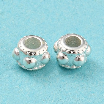 Eco-friendly Brass Beads, Cadmium Free & Lead Free, Rondelle, 925 Sterling Silver Plated, 4x3mm, Hole: 1.6mm