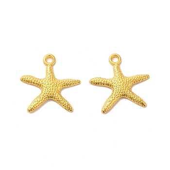 Tibetan Style Alloy Pendants, Cadmium Free & Nickel Free & Lead Free, Starfish/Sea Stars, Golden, 19.5x19x2mm, hole: 2mm.