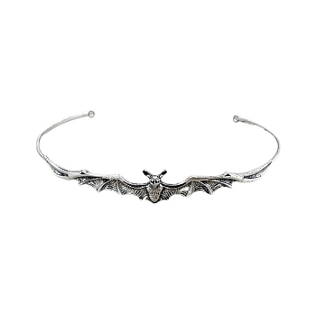 Alloy Hair Bands, Bat, Antique Silver, 145x15mm