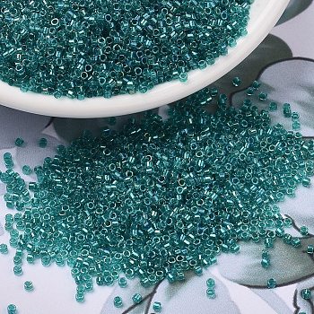 MIYUKI Delica Beads, Cylinder, Japanese Seed Beads, 11/0, (DB2380) Inside Dyed Teal, 1.3x1.6mm, Hole: 0.8mm, about 2000pcs/10g