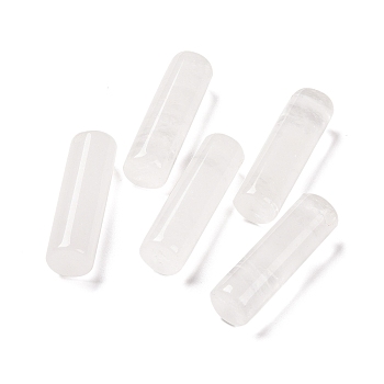 Natural Quartz Crystal Pendants, Rock Crystal Pendants, Column, 34~36x10~10.5mm, Hole: 2mm
