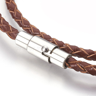 Bracelet en cuir tressé bracelets / colliers(BJEW-JB03918-02)-2
