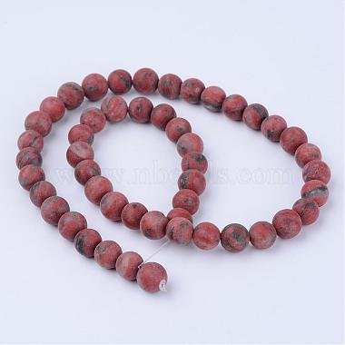 Jaspe de sésame naturel / perles de jaspe kiwi(G-Q462-8mm-04)-2