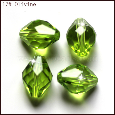 13mm YellowGreen Bicone Glass Beads