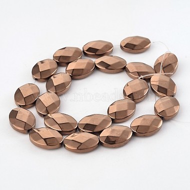 Electroplate Non-magnetic Synthetic Hematite Oval Bead Strands(G-L368-04A)-2