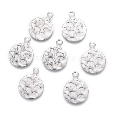 Stainless Steel Color Flat Round 304 Stainless Steel Charms