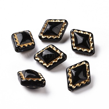 Black Rhombus Acrylic Beads