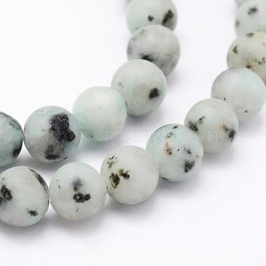 Natürliche Sesam Jaspis / Kiwi Jaspis Perlen Stränge(G-F518-18-6mm)-3