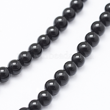 Natural Black Onyx Beads Strands(G-E469-08-3mm)-3