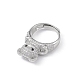 регулируемое кольцо медведя из кубического циркония(RJEW-K240-07P)-4
