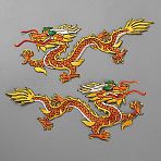 Dragon Embroidery Iron on/Sew on Patches, Costume Accessories, Paillette Appliques, Dragon, 100x240x0.8mm(DIY-WH0568-56B)