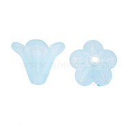 Frosted Acrylic Beads, Flower, Light Cyan, 10x13.5mm, Hole: 1.8mm, about 1600pcs/500g(PL692-10)