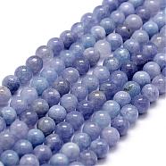 Natural White Jade Imitation Aquamarine Beads Strands, Round, Dyed, Medium Purple, 6mm, Hole: 1mm, about 64pcs/strand, 15.1 inch(G-F364-15-6mm)