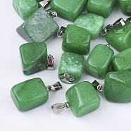 Natural White Jade Pendants, with Stainless Steel Snap On Bails, Dyed, Nuggets, 15~35x10~20x5~15mm, Hole: 3x7.5mm(G-Q996-29)