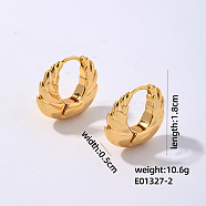 Geometric Hollow Earrings Women Stainless Steel Winter Ear Studs Fashion, Golden, 18x5mm(UN3143-1)