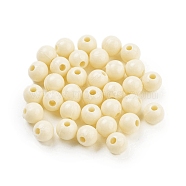 Plastic Beads, Round, Light Goldenrod Yellow, 8x8mm, Hole: 2mm, 2000pcs/500g(MACR-S272-46J)