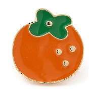 Fruit Theme Enamel Pins, Light Gold Alloy Badge for Backpack Clothes, Orange, 18x17x1.5mm(JEWB-A013-03D)