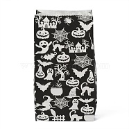 Halloween Theme Kraft Paper Bags, Gift Bags, Snacks Bags, Rectangle, Halloween Themed Pattern, 23.2x13x8cm(CARB-H030-A03)