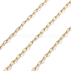 10M Brass Cable Chains, Soldered, with Spool, Real 18K Gold Plated, 3x1.5x1.5mm(CHC-L052-02C-G)