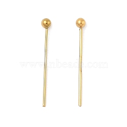 304 Stainless Steel Ball Head Pins, Ion Plating(IP), Real 18K Gold Plated, 16x1.8mm(STAS-F312-19G-01)