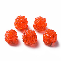 Handmade Lampwork Beads, Raspberry, Orange Red, 15~16x13~14mm(LAMP-T011-14A)