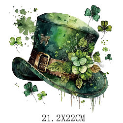 Saint Patrick's Day Theme PET Sublimation Stickers, Heat Transfer Film, Iron on Vinyls, for Clothes Decoration, Hat, 212x220mm(PW-WG54065-09)